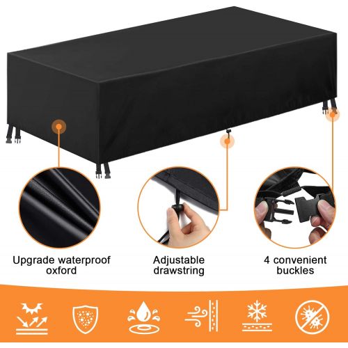  Essort garden furniture cover, tarpaulin protective cover, rain protection for garden furniture, garden tables, rectangular seating set, patio furniture, furniture sets, waterproof