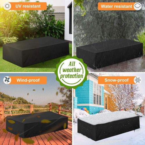  Essort garden furniture cover, tarpaulin protective cover, rain protection for garden furniture, garden tables, rectangular seating set, patio furniture, furniture sets, waterproof