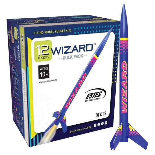  Estes Wizard Flying Model Rocket Bulk Pack (Pack of 12) | Intermediate Rocket Kit | Step-by-Step Instructions | Science Education Kits | Great for Teachers, Youth Group Leaders and