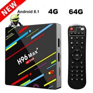 Newest 4G 64GB Android 8.1 TV Box EstgoSZ H96 Max+ RK3328 Smart 4K TV Box Support H265 VP9 Video Decoding 2.4G 5G Wifi100M LANBluetoothKD18.0 USB3.0 Set Top Box