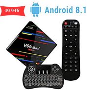 Android 8.1 TV Box 4G 64GB EstgoSZ H96 Max+ Smart 4K TV Box RK3328 Support H265 VP9 Video Decoding 2.4G 5G Wifi100M LANBluetoothKD18.0 USB3.0 Set Top Box+Wireless Keyboard Remo