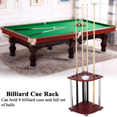  Estink Billiard Cue Rack. Wood Billiard Pool Rack Sticks Balls Storage Floor Stand with Ashtray Accessory.Holds 8 Cues