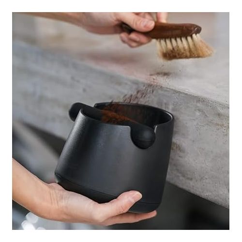  Espresso Knock Box, Silicone Coffee Knock Box with Removable Knock Bar and Nonslip Base Espresso Dump Bin Coffee Grounds Knock Box Espresso Tools for Barista Bar Shop Worktop