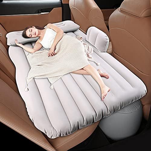  Estink Car Air Mattress,Car Travel Inflatable Mattress Air Bed Flocking Car Cushion Camping Bed Extended Car Back Seat Air Couch with Two Air Pillows Max Load 330LBs