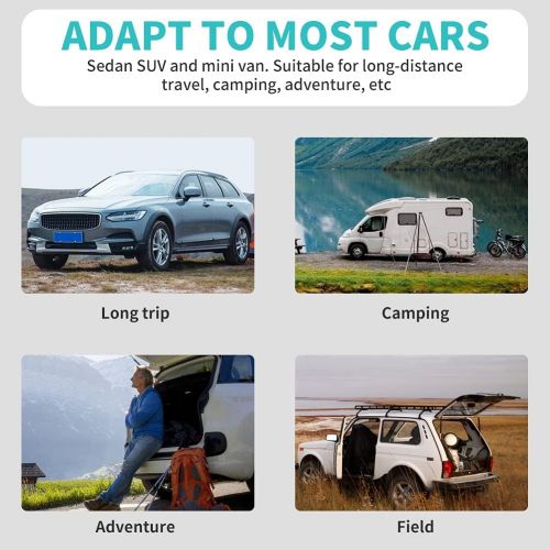  Estink Car Air Mattress,Car Travel Inflatable Mattress Air Bed Flocking Car Cushion Camping Bed Extended Car Back Seat Air Couch with Two Air Pillows Max Load 330LBs