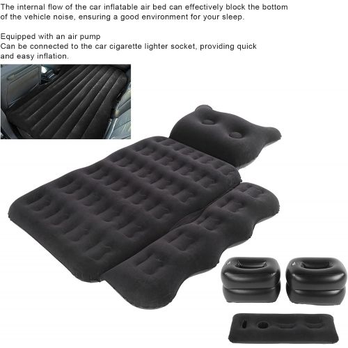  Estink Floating Bed for Car, PVC Flocking Bed Inflatable Easy Inflation Plush Airbed Inflatable Mattress Flocked Air Bed Auto Accessories for Camping