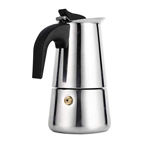  [아마존베스트]Estink Espresso Maker Stainless Steel Espresso Maker Coffee Maker 4 Different Sizes Suitable for Induction Hobs, 200ml, Silver