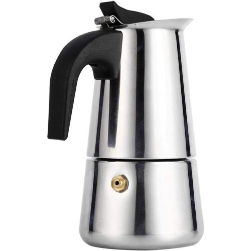  [아마존베스트]Estink Espresso Maker Stainless Steel Espresso Maker Coffee Maker 4 Different Sizes Suitable for Induction Hobs, 200ml, Silver