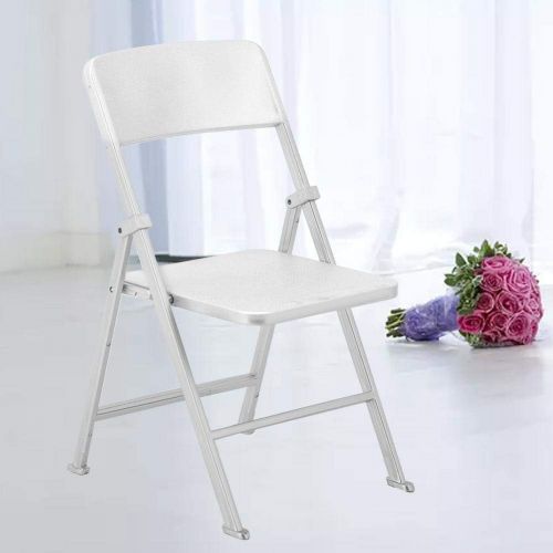  Estink- Doll Chair,1/6 Scale 3.3 * 3.5 * 6.9 inch Dollhouse Miniature Furniture Folding Chair for Dolls Action Figure(Silver)