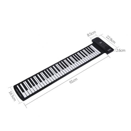  Estink Roll up Piano, Portable 61-Keys Roll up Soft Silicone Flexible Electronic Digital Music Keyboard Piano New