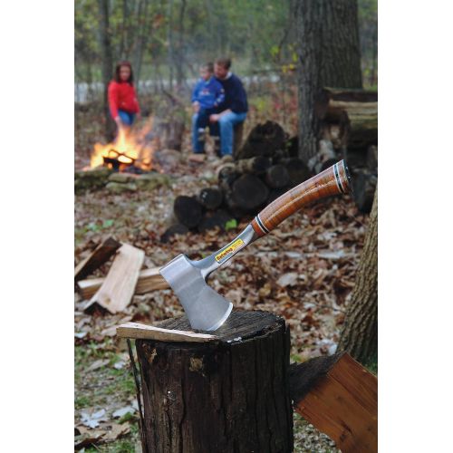  Estwing Sportsmans Axe - 12 Camping Hatchet with Forged Steel Construction & Genuine Leather Grip - E14A