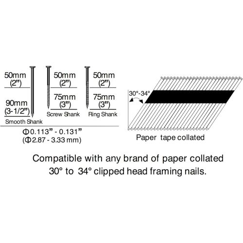  Estwing EFR3490 ? 34 Degree Clipped Head Pneumatic Framing Nailer
