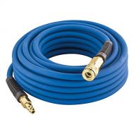Estwing E1450PVCR 1/4 x 50 PVC / Rubber Hybrid Air Hose with Fittings Lightweight Kink-Resistant Compressed Air Hose with Solid Brass Couplings, Blue and Yellow