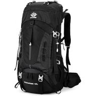 60L Hiking Backpack Men Camping Backpack with rain cover Lightweight Backpacking Backpack Travel Backpack (Black)