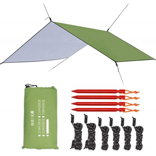  Esup 10 x 10(13) ft Hammock Rain Fly Lightweight Windproof Tent Tarp, 210T Ripstop Nylon Material, Camping, Hiking Essential Gear
