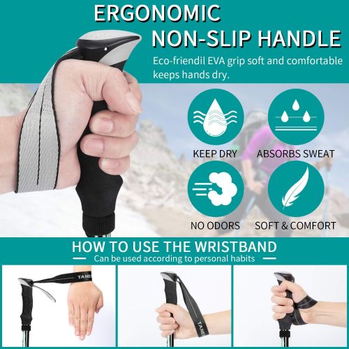  Esup Trekking Poles Collapsible Aluminum Alloy 7075 Hiking Poles 2pc Pack Adjustable Quick Lock for Hiking, Camping, Outdoor