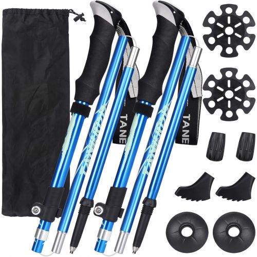  Esup Trekking Poles Collapsible Aluminum Alloy 7075 Hiking Poles 2pc Pack Adjustable Quick Lock for Hiking, Camping, Outdoor