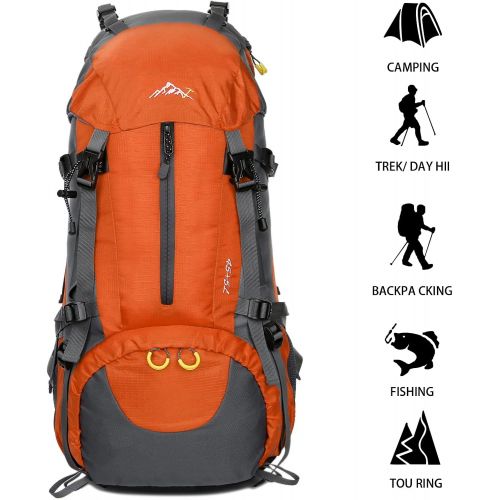  Esup Hiking Backpack, 50L Mountaineering Backpack with 45L+5L Rain Cover