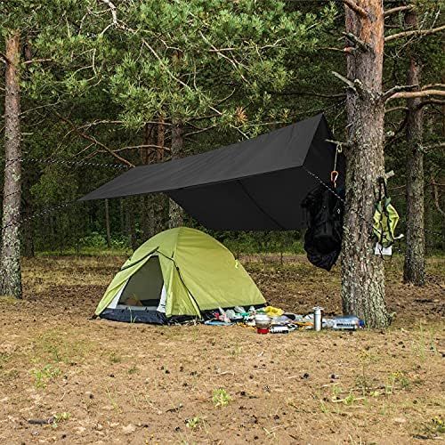  Esup 10 x 10(13) ft Hammock Rain Fly Lightweight Windproof Tent Tarp, 210T Ripstop Nylon Material, Camping, Hiking Essential Gear