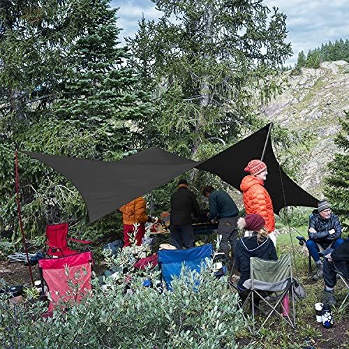  Esup 10 x 10(13) ft Hammock Rain Fly Lightweight Windproof Tent Tarp, 210T Ripstop Nylon Material, Camping, Hiking Essential Gear