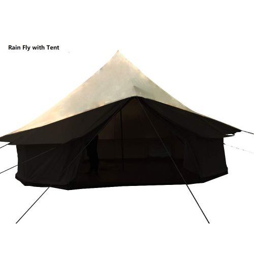  Esup DANCHEL OUTDOOR Cotton Bell Tent with Front Awning Rain Fly and Footprint.