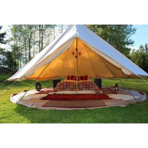  Esup DANCHEL OUTDOOR Cotton Bell Tent with Front Awning Rain Fly and Footprint.