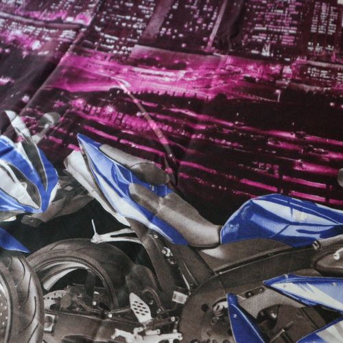  EsyDream Fashion 3D Oil Motorcycle Print Boys Duvet Cover 4PC No Quilt 100% Polyester Queen Size Locomotive Mans Bed Sheet