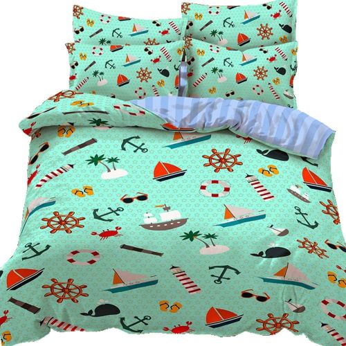  EsyDream 3D Cartoon Ocean Beach Vacation Design Kids Bedding Sheet Twin Queen Size 3D Oil Hawaii Ocean Beach Holiday Duvet Cover No Comforter（Twin,Color 5）