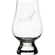 [아마존베스트]Etched Laser Art Bix Script Etched Monogram Glencairn Crystal Whisky Glass (Letter A)