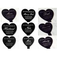 /Etcherslimited Black heart memorial grave decoration stake marker plaque mum dad nan grandad