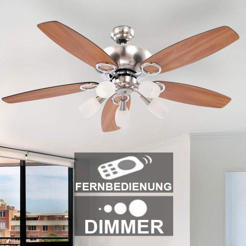  Etc-shop etc-shop Decken Ventilator Zugschalter Beleuchtung Lampe Leuchte DIMMBAR Luefter Kuehler inkl. Fernbedienung