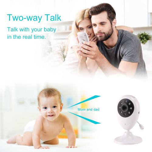  EtekStorm 2.4 inch Video Baby Monitor Night Vision Temperature Sensor Two Way Audio Talkback Communication System for Baby Seniors