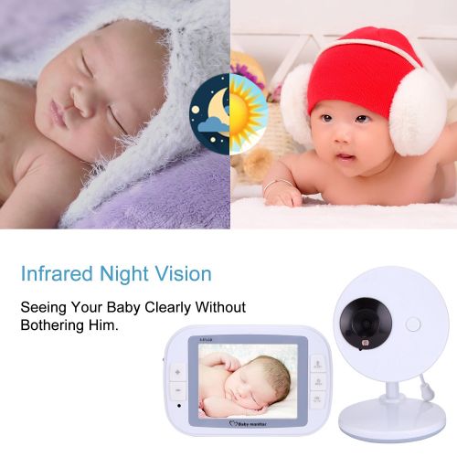  EtekStorm 3.5 HD Video Baby Monitor with Infrared Night Vision, Two Way Talk Back, Room...