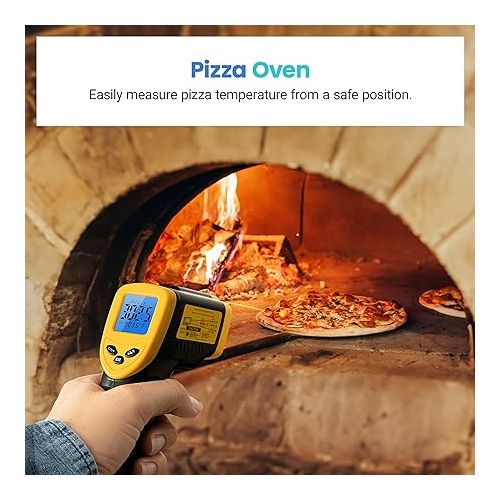  Etekcity Infrared Thermometer Laser Temperature Gun for Griddle, -58°F to 1130°F for Food, BBQ, Pizza Oven Accessories, Non Contact IR Heat Gun for Pool, Reptile, Cooking, Kitchen, Fridge