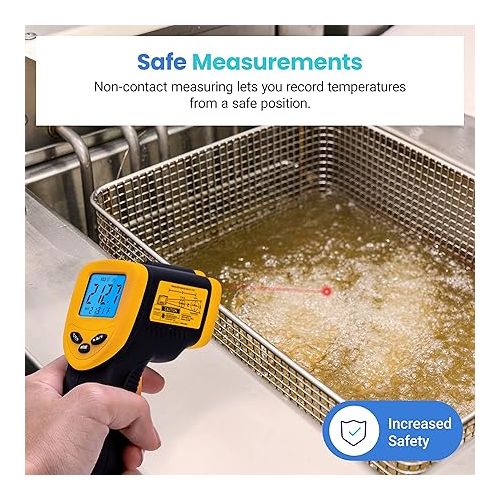  Etekcity Infrared Thermometer Temperature Gun 774, Digital IR Temp Gun for Food, Cooking, BBQ, Pizza Oven, Reptile, Griddle Accessories, Non Contact Surface Outdoor Heat Gun