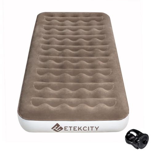  Etekcity Camping Air Mattress Queen Twin Air Bed Height 9, Upgraded Inflatable Bed Blow Up Mattress Raised Airbed with Rechargeable Pump, 2-Year Warranty, Storage Bag