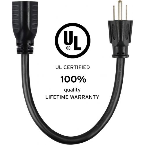  [아마존 핫딜]  [아마존핫딜]Etekcity Power Extension Cord Short Cable, Outlet Saver, 3 Prong, 16AWG 13A, UL Listed (10 Pack, 1 Foot)