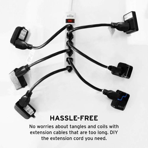  [아마존 핫딜]  [아마존핫딜]Etekcity Power Extension Cord Short Cable, Outlet Saver, 3 Prong, 16AWG 13A, UL Listed (10 Pack, 1 Foot)