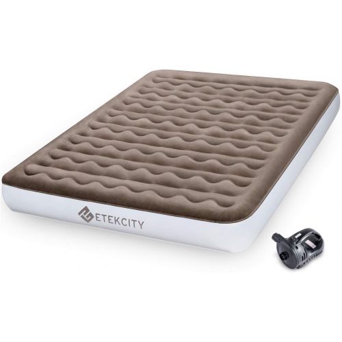  [아마존 핫딜]  [아마존핫딜]Etekcity Camping Air Mattress Queen Twin Airbed Height 9, Upgraded Inflatable Bed Blow Up Mattress Raised Airbed with Rechargeable Pump, 2-Year Warranty, Storage Bag