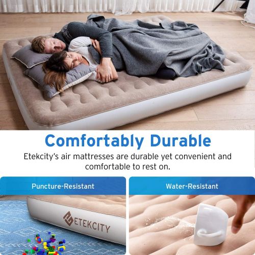  [아마존 핫딜]  [아마존핫딜]Etekcity Camping Air Mattress Queen Twin Airbed Height 9, Upgraded Inflatable Bed Blow Up Mattress Raised Airbed with Rechargeable Pump, 2-Year Warranty, Storage Bag