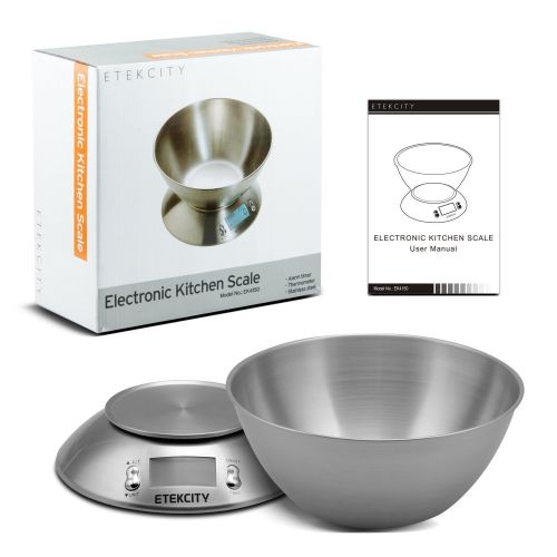  [아마존 핫딜]  [아마존핫딜]Etekcity Digital Kitchen Food Multifunction Removable Bowl 2.15L Liquid Volume Room Temperature and Timer, 11lb 5kg, Backlight Scales, 8.4 8.4 3.6 inch, Silver