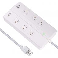 [아마존 핫딜]  [아마존핫딜]Etekcity 6-Outlet Surge Protector Power Strip with 4 USB Charging Ports, 5610 Joules,6 Ft Long Cord & Mounting Holes, FCC Certified,ETL Listed, White