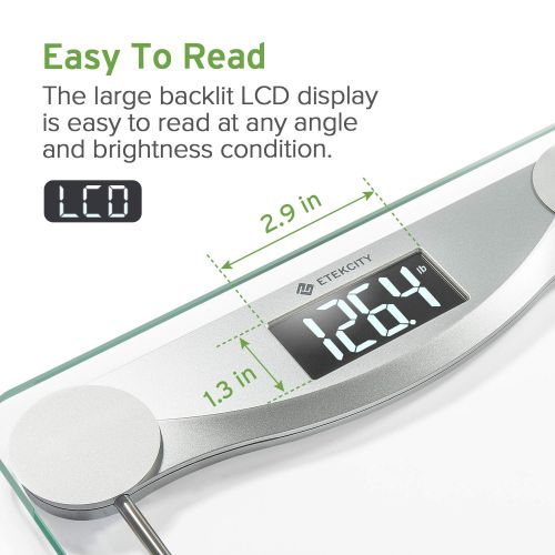  [아마존 핫딜]  [아마존핫딜]Etekcity Digital Body Weight Bathroom Scale with Step-On Technology, 440 Pounds, Body Tape Measure...