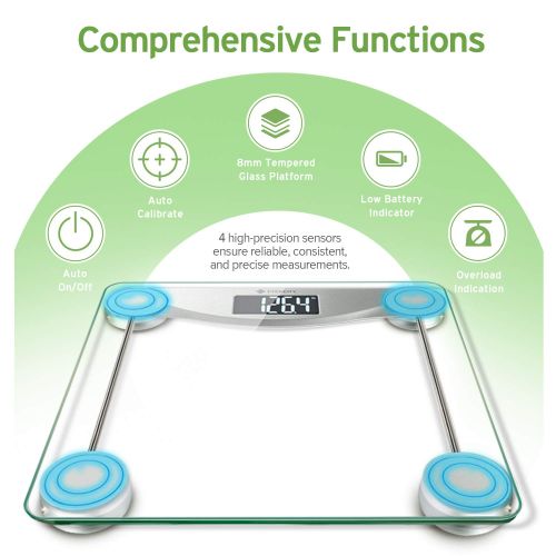  [아마존 핫딜]  [아마존핫딜]Etekcity Digital Body Weight Bathroom Scale with Step-On Technology, 440 Pounds, Body Tape Measure...