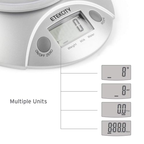  [아마존 핫딜]  [아마존핫딜]Etekcity Digital Kitchen Food Scale and Multifunction Weight Scale with Removable Bowl, 11 lb 5kg