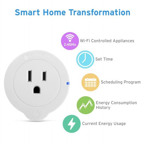  [아마존 핫딜]  [아마존핫딜]Etekcity Smart Plug, Works with Alexa, Google Home and IFTTT, WiFi Energy Monitoring Mini Outlet with Timer (4-Pack), No Hub Required, ETL Listed, White, 2 Years Warranty and Lifet