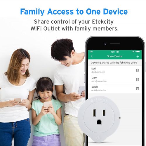  [아마존 핫딜]  [아마존핫딜]Etekcity Smart Plug, Works with Alexa, Google Home and IFTTT, WiFi Energy Monitoring Mini Outlet with Timer (4-Pack), No Hub Required, ETL Listed, White, 2 Years Warranty and Lifet