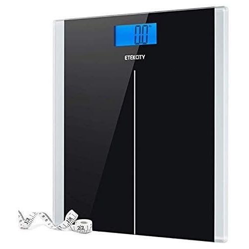  [아마존 핫딜]  [아마존핫딜]Etekcity Digital Body Weight Bathroom Scale with Step-On Technology, 400 Pounds, Body Tape Measure Included, Elegant Black