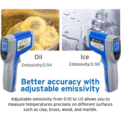  [아마존 핫딜]  [아마존핫딜]Etekcity 1022 Digital Laser Infrared Thermometer Temperature Gun Non-contact -58℉~1022℉ (-50℃ ~ 550℃) with Adjustable Emissivity & Max Measure for Meat Refrigerator Pool Oven