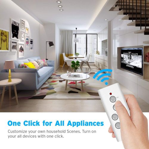  [아마존핫딜][아마존 핫딜] Etekcity Remote Control Outlet Kit Wireless Light Switch for Household Appliances, Unlimited Connections, Up to 100 ft. Range, FCC, ETL Listed, White (Learning Code, 3Rx-2Tx) - Ele